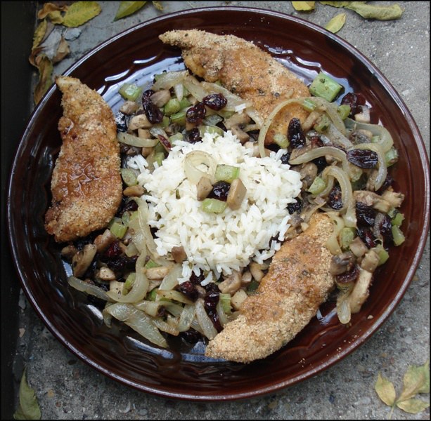 cranberry chicken summer salad with citrus honey sauce