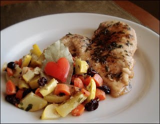 honey ginger chicken and a fun seasonal veggie mix